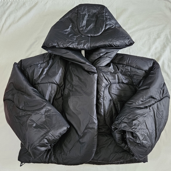 Lululemon Hooded Insulated Wrap Black BLK Jacket Women's Size 14 NEW - Picture 1 of 9